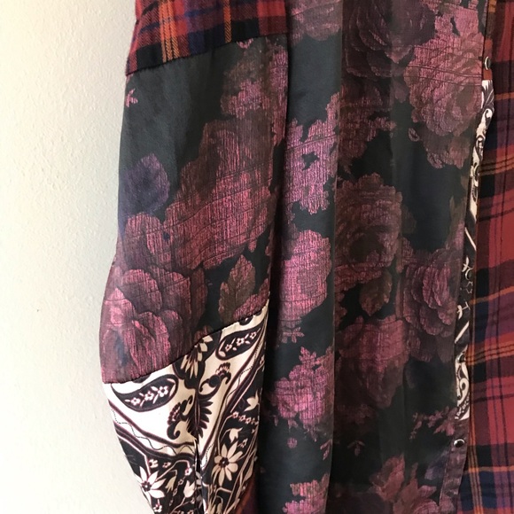 Johnny Was Silk Mulberry Rose Print Mixup Shirt Western - Picture 10 of 14